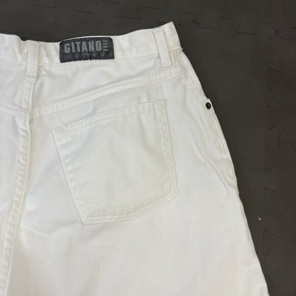 VTG Gitano Shorts Womens Denim Mom 16 White Jean High Waist 90s 80s Y2K Charity - Picture 6 of 10